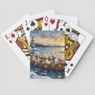 Jeu De Cartes Tervueren West Highland White Terrier Noël Bateau 