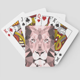 Jeu De Cartes Tête de Lion Géométrique Rose Royale