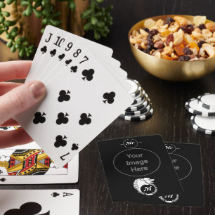 Jeu De Cartes Tête de loup blanc tribal Silhouette Laurel Monogr