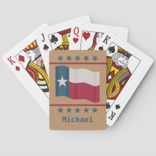 Jeu De Cartes Texas Lone Star Flag Stars Tan Name Personnalisé