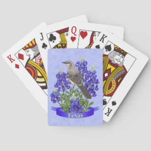 Jeu De Cartes Texas State Mockingbird & Bluebonnet Flower