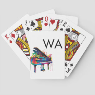 Jeu De Cartes Texte de nom de lettre initiale de monogramme musi