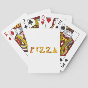 Jeu De Cartes Texte de pizza fait à partir de tranches