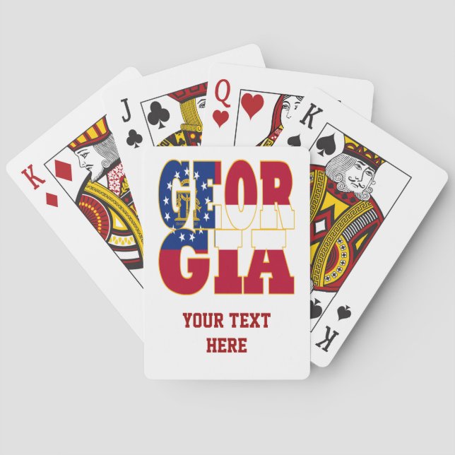 Jeu De Cartes Texte du drapeau de l'État de Géorgie (dos)