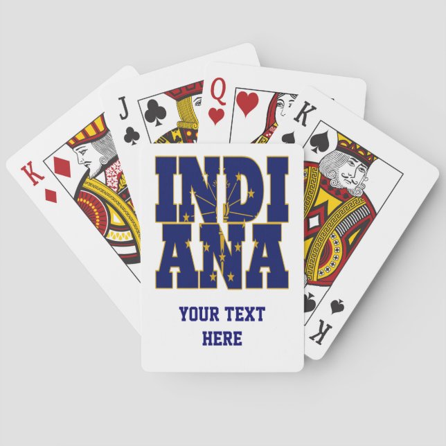 Jeu De Cartes texte du drapeau de l'Indiana (dos)