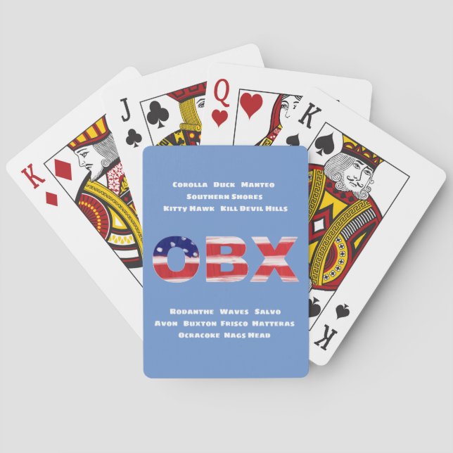 Jeu De Cartes Texte et villes du drapeau OBX    (dos)