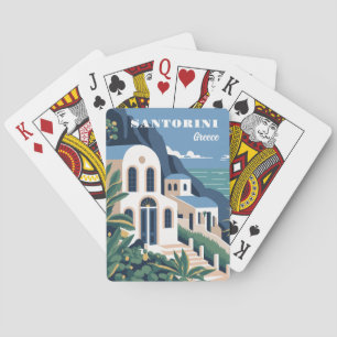 Jeu De Cartes Texte personnalisé Santorin Grèce