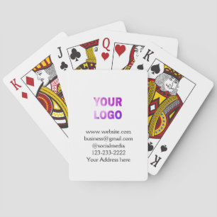 Jeu De Cartes texte simple minimal ajoutez votre logo/dessin ici