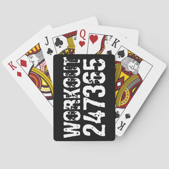 Jeu De Cartes Texte usé et rayé Workout 247365 blanc (dos)