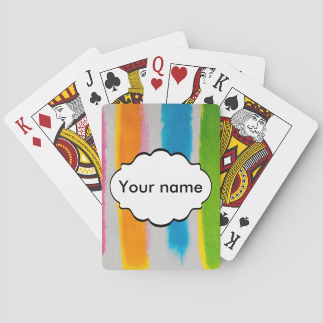 Jeu De Cartes Texture de rayures d'aquarelles (dos)