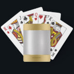 Jeu De Cartes Texture métallique minimaliste d'argent et d'or<br><div class="desc">Elégante texture argentée métallique,  look aluminium brossé avec accents de bordure dorée - typographie personnalisable en noir. Design minimaliste simple et moderne,  élégant.</div>