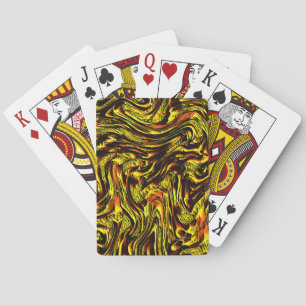 Jeu De Cartes Texture rustique dorée avec traits foncés et orang