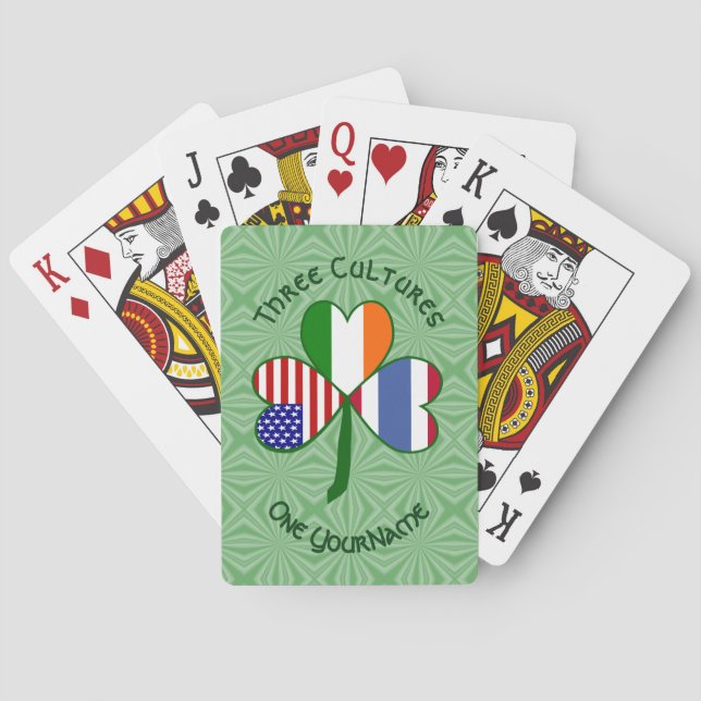 Jeu De Cartes Thaïlande irlandais drapeaux américains Shamrock p (dos)
