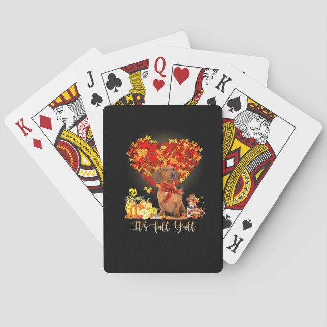 Jeu De Cartes Thanksgiving It's Fall Y'all Dachshund (dos)