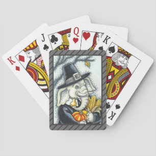 JEU DE CARTES THANKSGIVING PÈLERINAGE ÉLÉPHANT, PACHYDERME DE VA