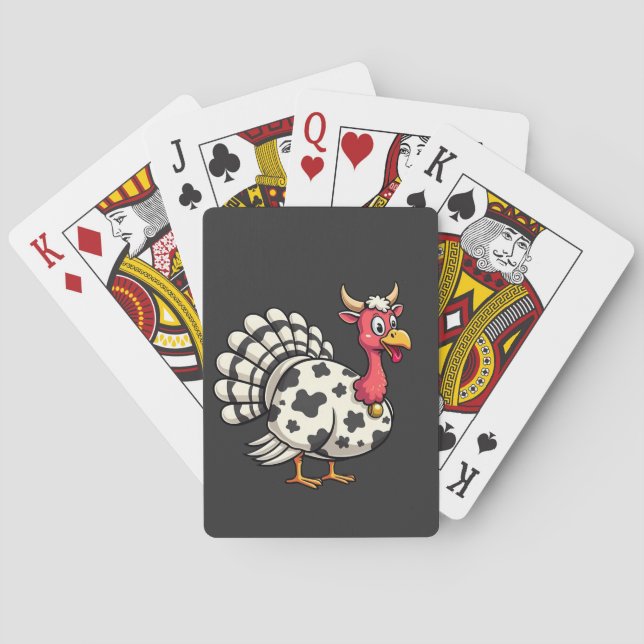 Jeu De Cartes Thanksgiving Turkey Moo Cow Head Fundy Fall Family (dos)