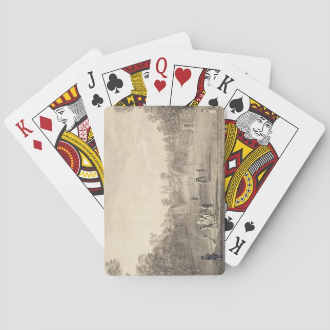 Jeu De Cartes The Bowling Green at Claremont, 1738 (engraving) (dos)