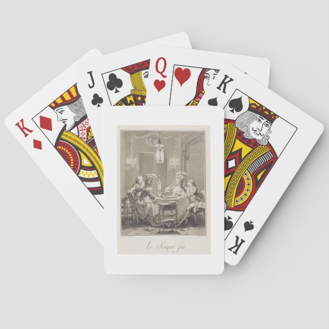 Jeu De Cartes The Fine Supper, 1781, gravée par I.S. Helman (dos)