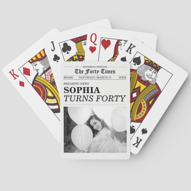Jeu De Cartes The Forty Times Newspaper 40th Birthday Party (dos)