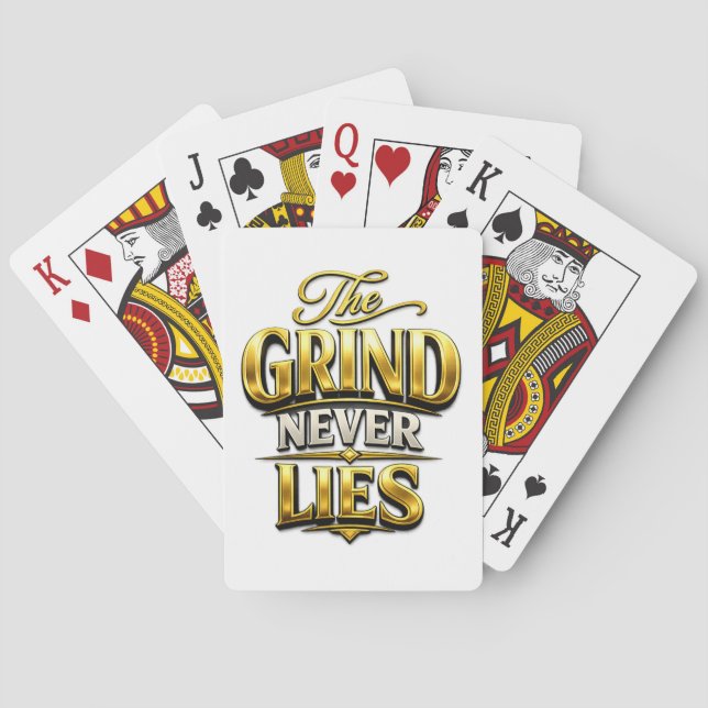 Jeu De Cartes The Grind Never Lies Gold Motivational Design (dos)