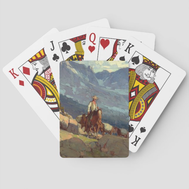 Jeu De Cartes « The Lone Packer » Art occidental par Edgar Payne (dos)