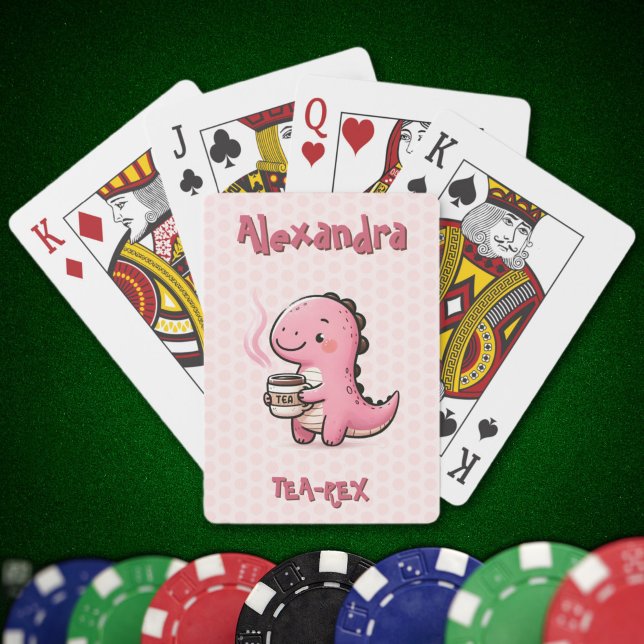 Jeu De Cartes Thé-Rex sucré Dinosaure personnalisé Pun animal (Sweet Tea-Rex Personalized Dinosaur Animal Pun Playing Cards)