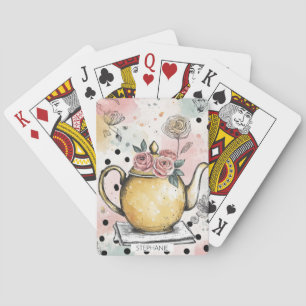 Jeu De Cartes Théière florale fantaisiste – Cozy Cottagecore