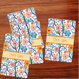 Jeu De Cartes Thème floral abstrait Mod ambiance années 60 