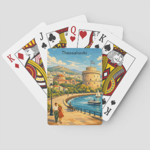 Jeu De Cartes Thessalonique Grèce Voyage Vintage