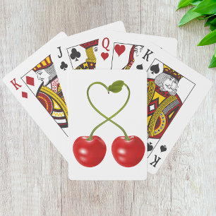 Jeu De Cartes Tige de cerise en forme de cœur