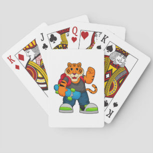Jeu De Cartes Tiger comme patineur avec skateboard
