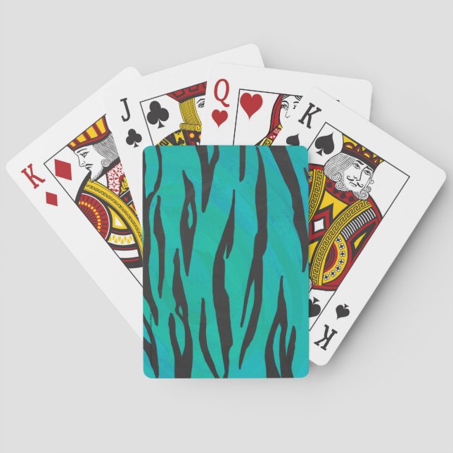 Jeu De Cartes Tiger noir et Turquoise (dos)