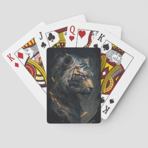 Jeu De Cartes Tiger Portrait Animal Nature Faune Peinture Art