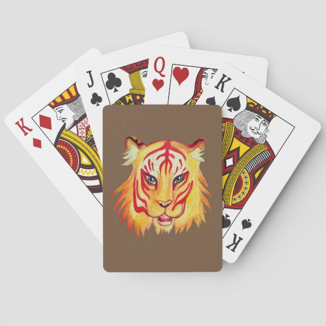 Jeu De Cartes Tiger Visage Dessin Classique Cartes de Jeu (dos)