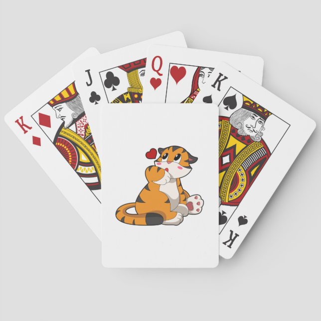 Jeu De Cartes Tigre avec coeur (dos)