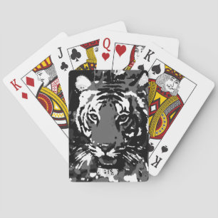Jeu De Cartes Tigre noir blanc Pop Art