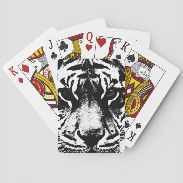 Jeu De Cartes Tigre noir et blanc (dos)