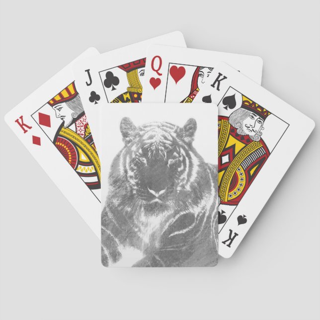 Jeu De Cartes Tigre noir et blanc (dos)