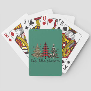 Jeu De Cartes "Tis the Season" Plaid Leopard Christmas Trees
