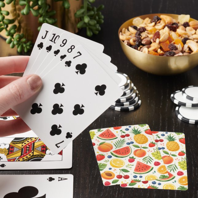 Jeu De Cartes Tissu à motif de fruits d'été | Pastèque tropicale (In Situ)