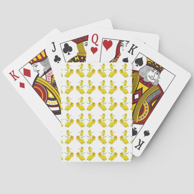 Jeu De Cartes Tissu rose jaune. (dos)