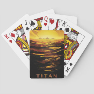 Jeu De Cartes Titan la plus grande lune de la planète Saturne