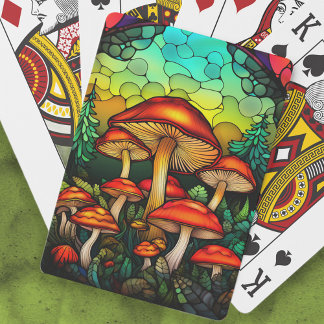 Jeu De Cartes Toadstool Imaginaire en verre tendu Champignons ro