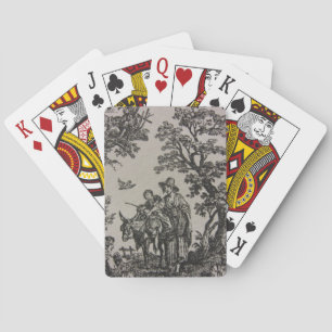 Jeu De Cartes Toile — âne avec femme et enfant