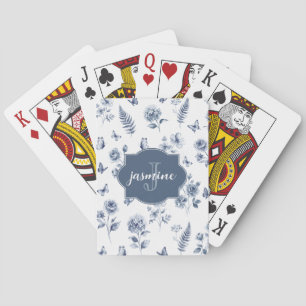 Jeu De Cartes Toile de jouy française Monogramme Nom Chinoseirie