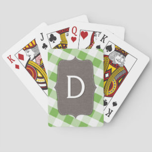 Jeu De Cartes Toile En vichy Vert & Blanc Jouer Cartes
