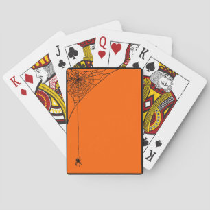 Jeu De Cartes Toiles d'araignées effrayantes orange et noires