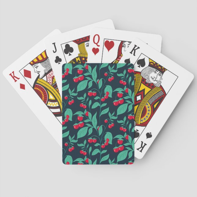 Jeu De Cartes tomates cerises motifs sur les buissons (dos)