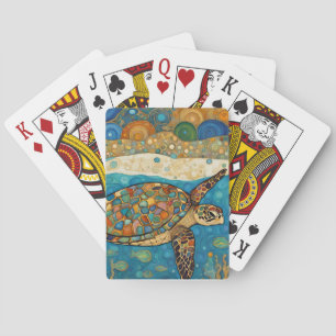 Jeu De Cartes Tortue de mer Art nouveau
