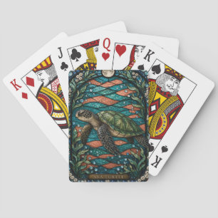Jeu De Cartes Tortue de Mer Corail Eaux Peu Profondes Illumina V